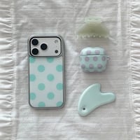 【iPhone17対応】ミントカラードットiPhoneケース/ウィッシュコア