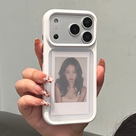 ホワイトシリコンフレームシースルーiPhoneケース