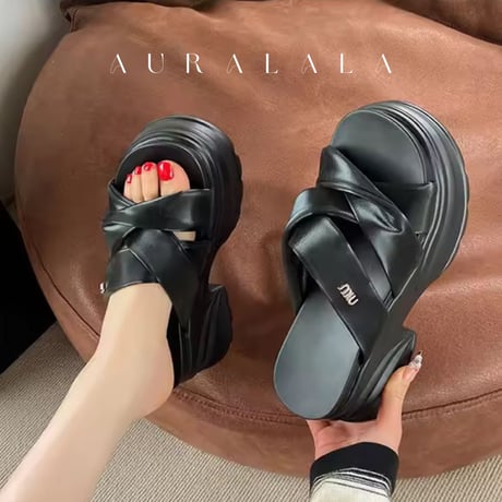 厚底クロシェシンプルサンダル