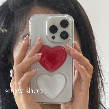 【iPhone17対応】ぷっくりプリっと💗ハートクリアiPhoneケース