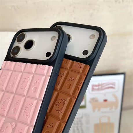 【iPhone17対応】チョコレート型くまさんiPhoneケース