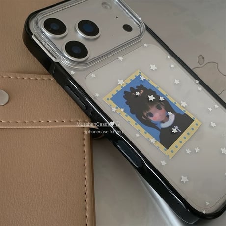 【iPhone17対応】ドットクローバーチャーム🍀スタードットクリアiPhoneケース