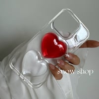 【iPhone17対応】ぷっくりプリっと💗ハートクリアiPhoneケース