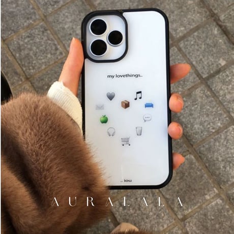 【iPhone17対応】my love things...iPhone絵文字iPhoneケース