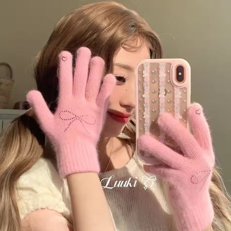 ♡早得♡リボンデコ手袋