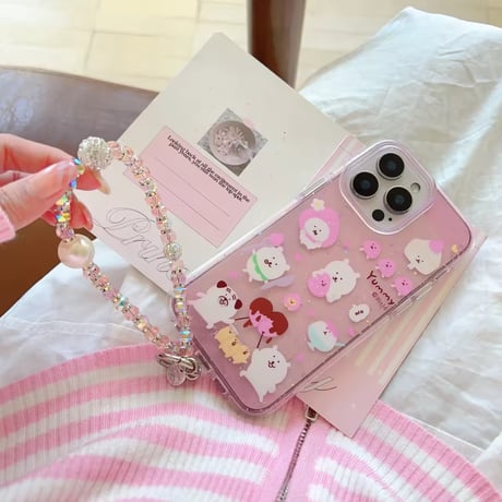 いっぬやみー柄ピンクiPhoneケース