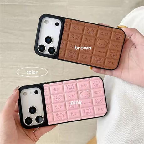 【iPhone17対応】チョコレート型くまさんiPhoneケース