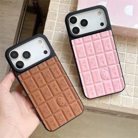 【iPhone17対応】チョコレート型くまさんiPhoneケース