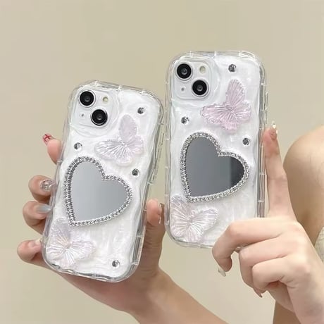 ハートミラー×チョウ クリアiPhoneケース