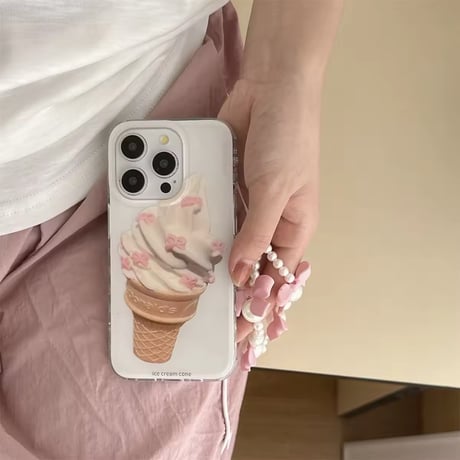 リボン🎀ソフトクリームiPhoneケース