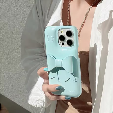 3Dリボン🎀シンプルiPhoneケース