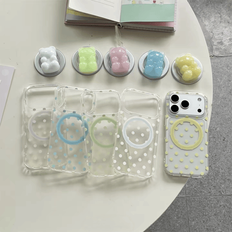 ぷっくりグミ風ベア🧸グリップiPhoneケース/MagSafe