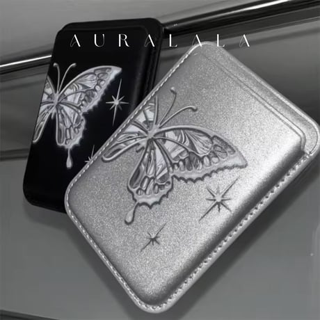 butterfly カードホルダー付きiPhoneケース
