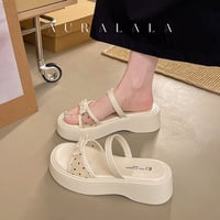 シースルードット厚底サンダル