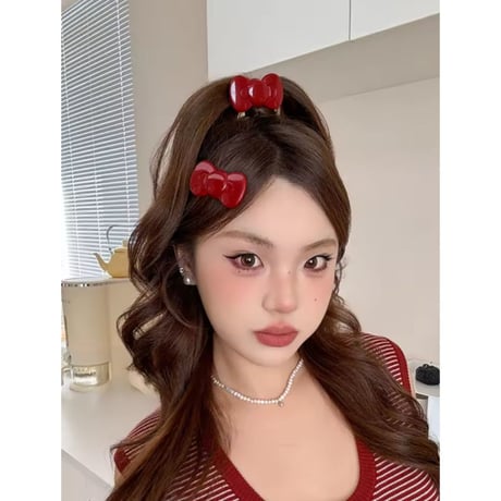 ぷくキャラリボン🎀ヘアクリップ/ヘアピン/