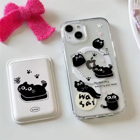 【MagSafe対応】ゆるにゃんこカードケース付きiPhoneケース