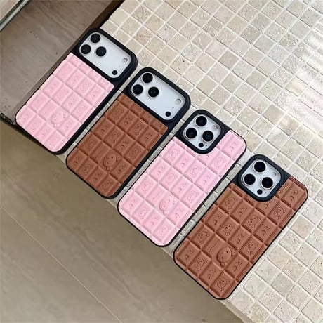 【iPhone17対応】チョコレート型くまさんiPhoneケース