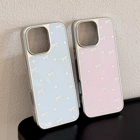 【iPhone17対応】りぼんふらわーマカロンカラーiPhoneケース