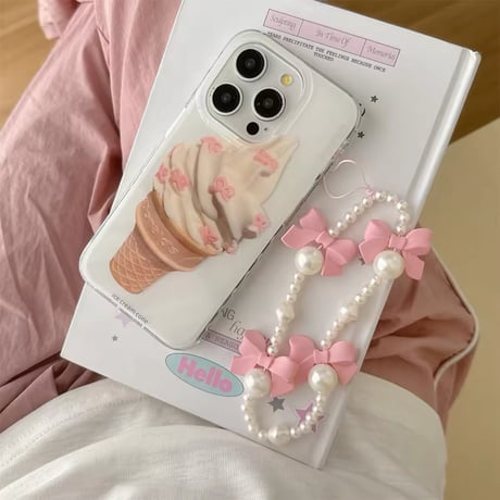 リボン🎀ソフトクリームiPhoneケース