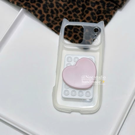 【iPhone17対応】シースルーネコ耳iPhoneｹｰｽ💓アクセサリーセット