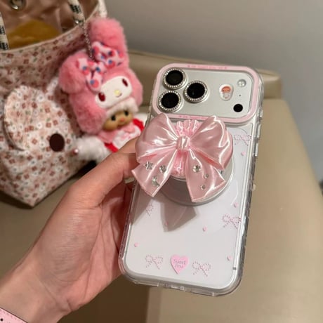 【iPhone17対応】リアル3Dリボングリップ付きiPhoneケース