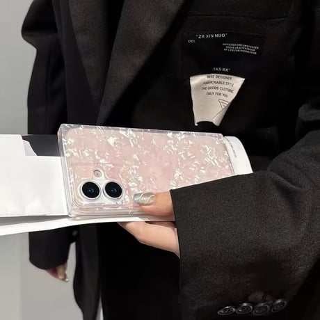 【iPhone17対応】カクカクピンクシェルiPhoneケース