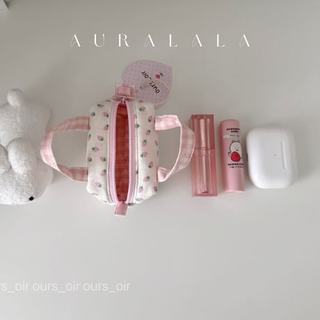 韓国ハンドメイド♡スクバ風ミニポーチ/AirPodsケース