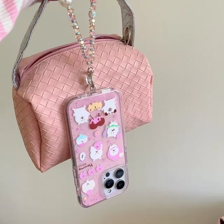 いっぬやみー柄ピンクiPhoneケース