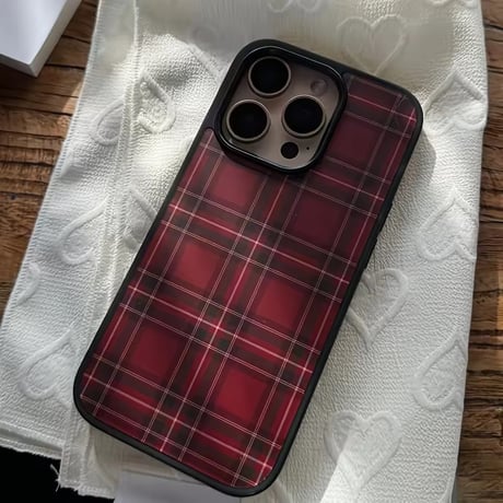 秋色レトロチェックiPhoneケース