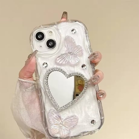 ハートミラー×チョウ クリアiPhoneケース