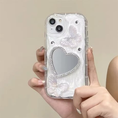 ハートミラー×チョウ クリアiPhoneケース