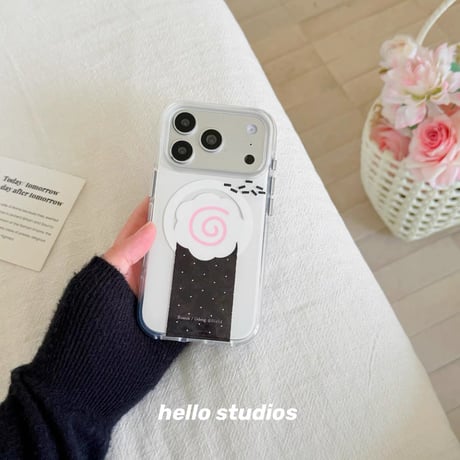 【iPhone17対応】おにぎり🍙🍥なるとグリップ付きiPhoneケース