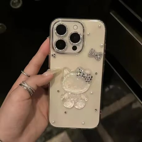 【iPhone17対応】クリアシルエットキラキラiPhoneケース