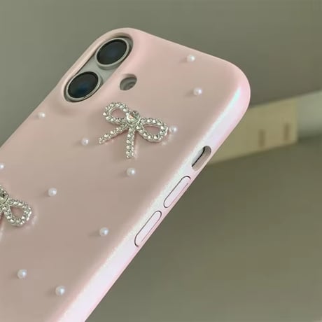 Pearl 3ren ribbon leather iPhoneケース