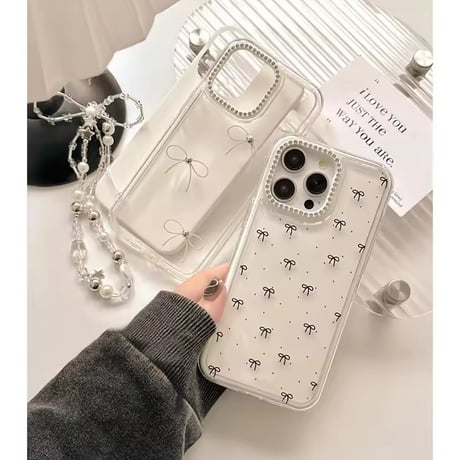 2タイプ🎀華奢リボンデザインiPhoneケース
