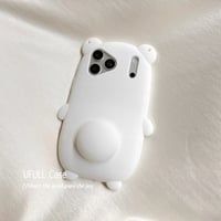 【iPhone17対応】まんまるしっぽスタンドくまさんiPhoneケース