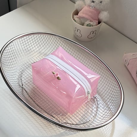 プチバラ🌹クリアピンクポーチ