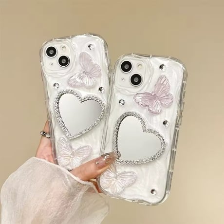 ハートミラー×チョウ クリアiPhoneケース
