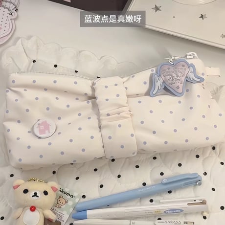 リボンドットポーチ/筆箱/ペンケース