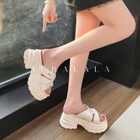 厚底クロシェシンプルサンダル