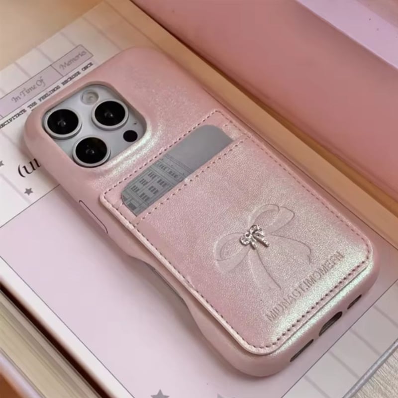 レザーカードホルダー付きバレエコアiPhoneケース | AURALALA | 輸入