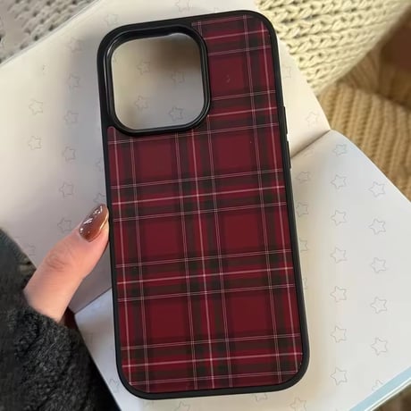 秋色レトロチェックiPhoneケース