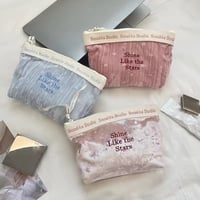ベルベットロゴラインメイクポーチ/化粧ポーチ