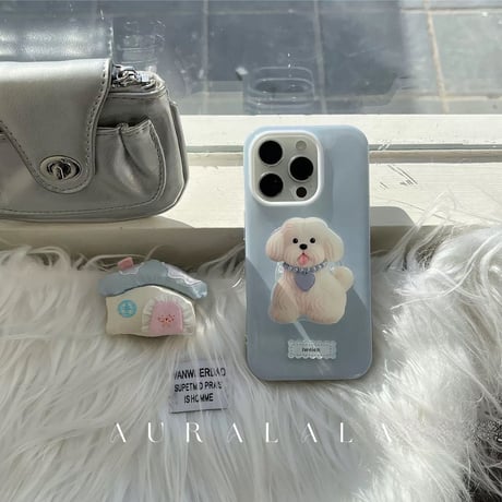 【iPhone17対応】HOUSE ot DOG blue Korea cute iPhoneケース