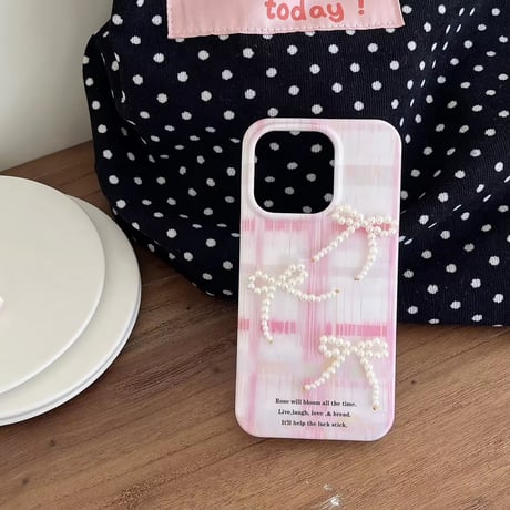 選べる4タイプ♡パールリボンデザインiPhoneケース
