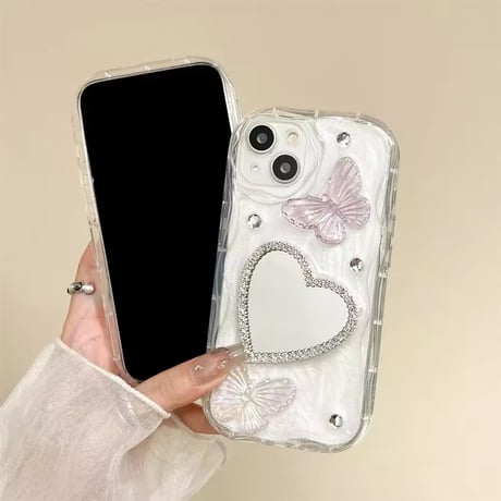 ハートミラー×チョウ クリアiPhoneケース