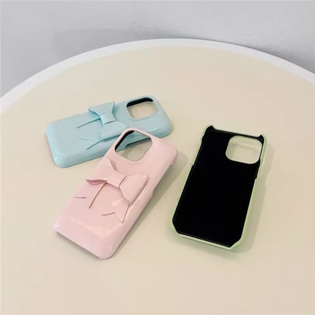 3Dリボン🎀シンプルiPhoneケース