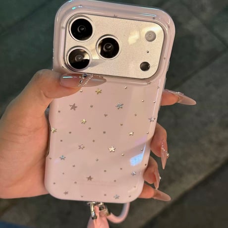 【iPhone17対応】オーロラカラースプレースターピンクiPhoneケース