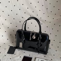 高級感エナメルミニボストンバッグ