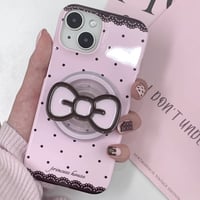 あぽろ🍫チョコカラードットリボングリップiPhoneケース